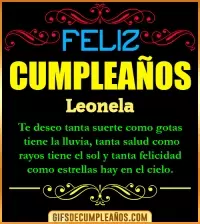 GIF Frases de Cumpleaños Leonela